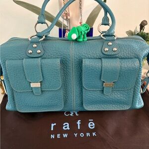 Rafē Turquoise Teal Pebble Leather Satchel